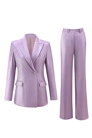 Wisteria Peaked Lapel 2-Piece Single Buckle Women's Prom Suit